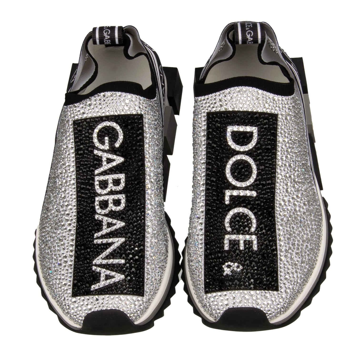 DOLCE & GABBANA Women Crystal DG Logo Slip-On Sneaker Shoes